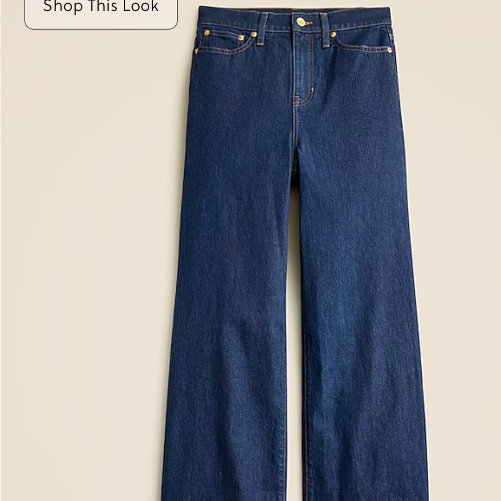 J. Crew Dark Blue Wide Leg Trouser Jeans